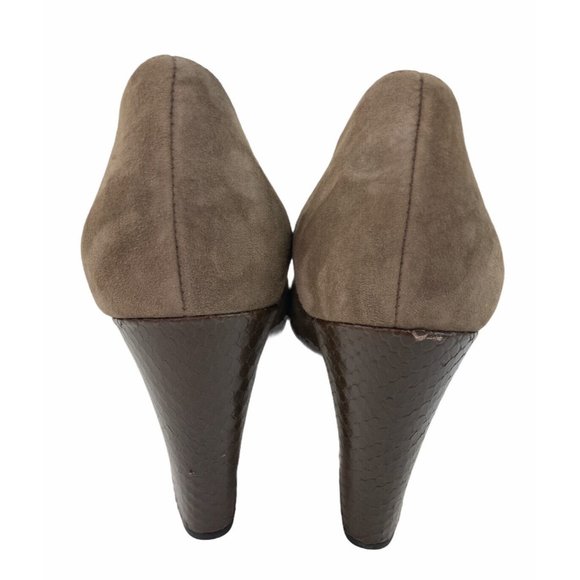 *MICHAEL Michael Kors Gloria Kiltie Suede Leather Pumps Womens 7M Brown Career - Picture 8 of 8